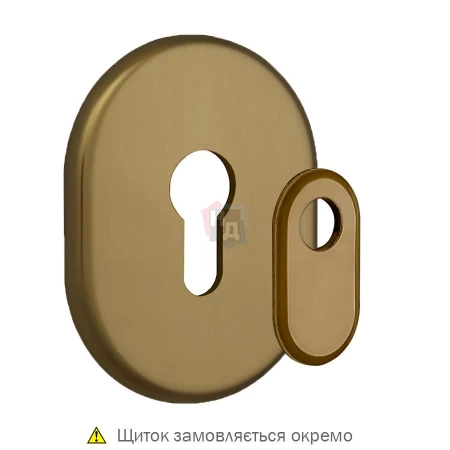 Декоративная накладка под цилиндр Disec A2427 OVAL бронза pvd
