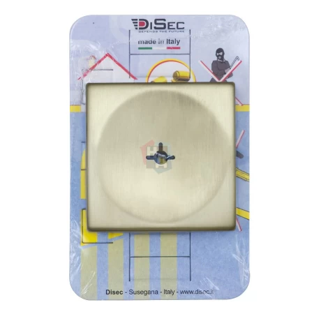 Декоративная накладка под ключ OMEGA Disec KT3823 SQUARE латунь матовая (без шторки)