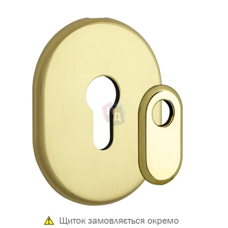 Декоративная накладка под цилиндр Disec A2427 OVAL латунь полированная