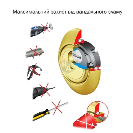 Броненакладка врезная Disec 3G2FM OVAL внешняя хром матовый