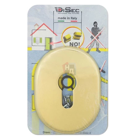 Декоративная накладка под цилиндр Disec KT036 OVAL латунь pvd