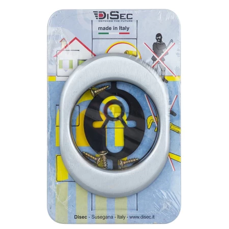 Накладка на броненакладку Disec KT056 OVAL хром матовый