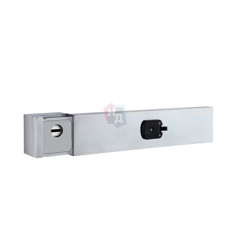 Защитная дверная ручка с броненакладкой врезная Disec MG1300 Magnetic Handle SQUARE хром матовый