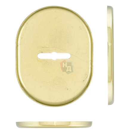 Декоративная накладка под сувальдный ключ Disec KT090 MATRIX OVAL латунь pvd (со скрытой шторкой)