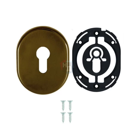 Декоративная накладка под цилиндр Disec KT036 OVAL бронза pvd