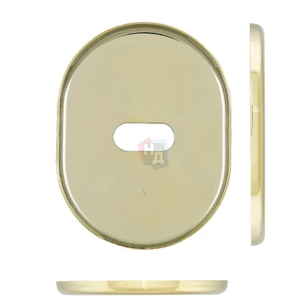 Декоративная накладка под сувальдный ключ Disec KT2703 LEVER KEY OVAL латунь pvd (без шторки)