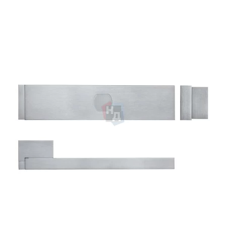 Защитная дверная ручка с броненакладкой врезная Disec MG1300 Magnetic Handle SQUARE хром матовый