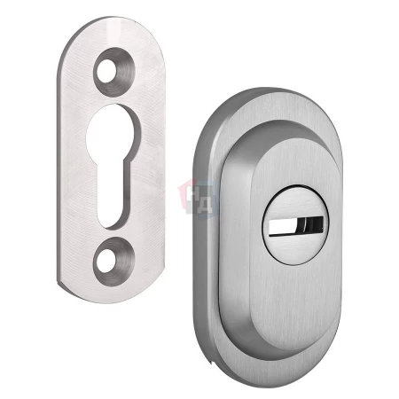 Броненакладка накладная Rostex RS/O OVAL внешняя нержавеющая сталь (для профильных дверей)