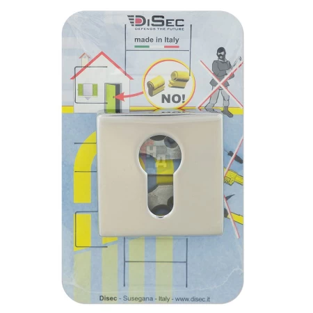Декоративная накладка под цилиндр Disec KT002 SQUARE хром полированный