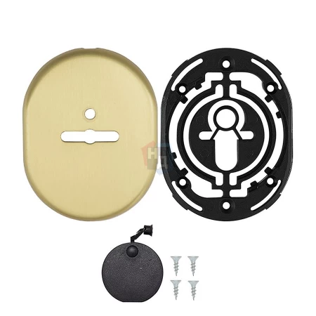 Декоративная накладка под сувальдный ключ Disec KT088 MATRIX OVAL латунь матовая (со шторкой)