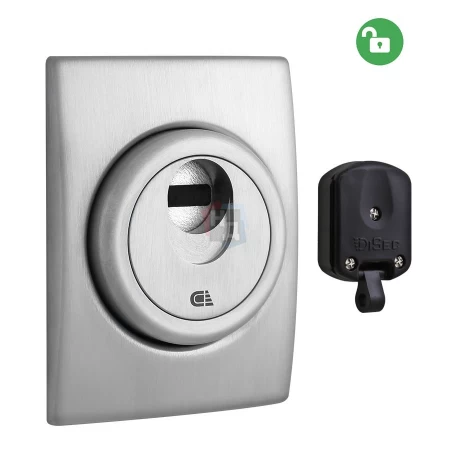 Броненакладка врезная Disec 3G2WB h.25мм SQUARE внешняя нержавеющая сталь