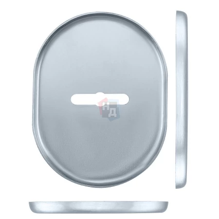 Декоративная накладка под сувальдный ключ Disec KT090 MATRIX OVAL хром матовый (со скрытой шторкой)