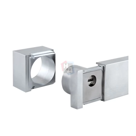 Защитная дверная ручка с броненакладкой врезная Disec MG1300 Magnetic Handle SQUARE хром матовый