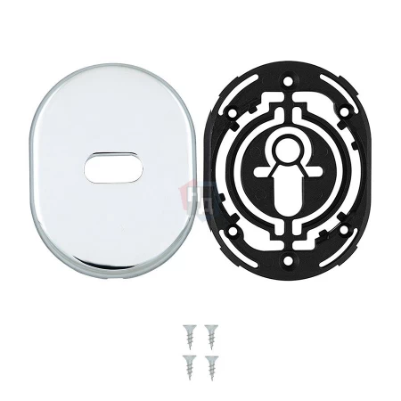 Декоративная накладка под сувальдный ключ Disec KT2703 LEVER KEY OVAL хром полированный (без шторки)