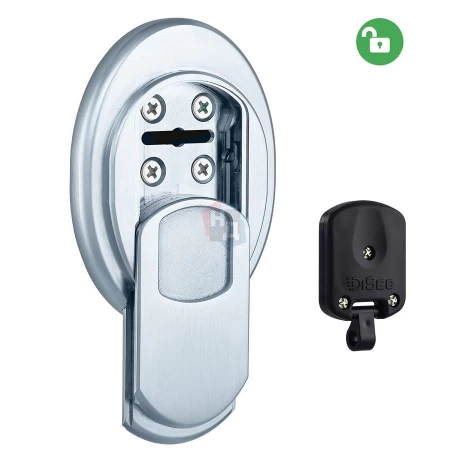 Броненакладка накладная Disec MG3551DM OVAL внешняя хром матовый (под сувальдный ключ)
