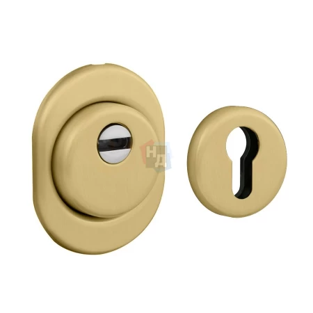 Броненакладка врезная Disec BDS16 Sferik OVAL+ROUND внешняя латунь матовая