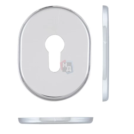Декоративная накладка под цилиндр Disec KT036 OVAL хром полированный