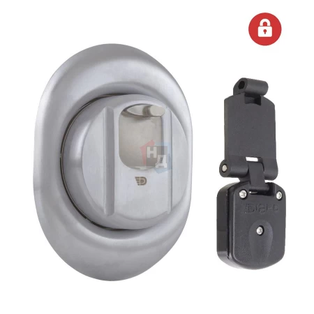 Броненакладка врезная Disec 4GN2MB OVAL внешняя хром матовый