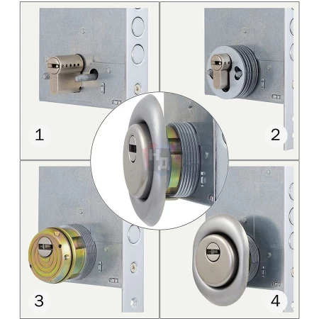 Броненакладка врезная Disec BDS16 Sferik OVAL+ROUND внешняя бронза pvd