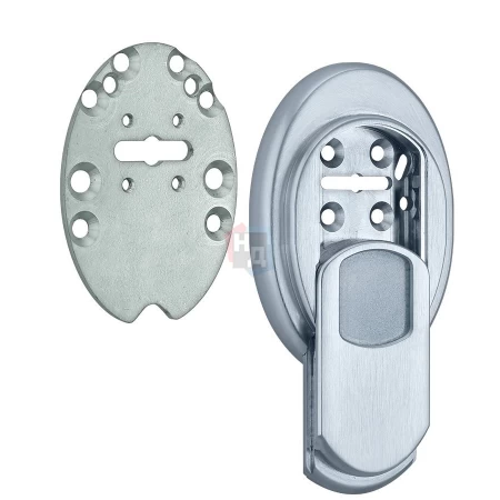 Броненакладка накладная Disec MG3551DM OVAL внешняя хром матовый (под сувальдный ключ)