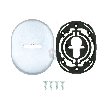 Декоративная накладка под сувальдный ключ Disec KT037 MATRIX OVAL хром матовый (без шторки)