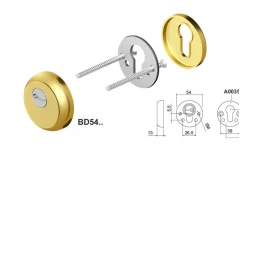 Броненакладка накладная Disec BD54 ROUND хром матовый