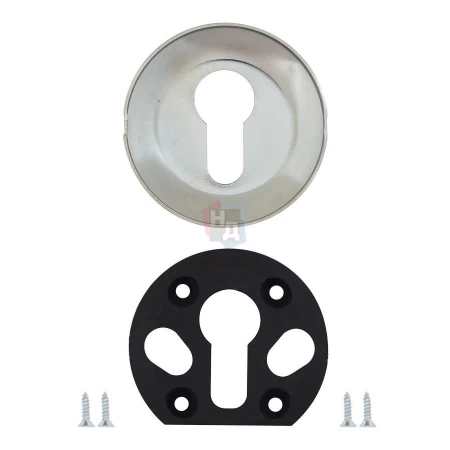 Декоративная накладка под цилиндр Mul-T-Lock A733 ROUND хром сатин (без шторки)