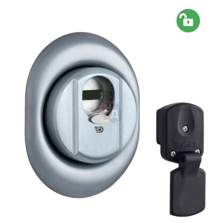 Броненакладка врезная Disec 4G2MB OVAL внешняя хром матовый
