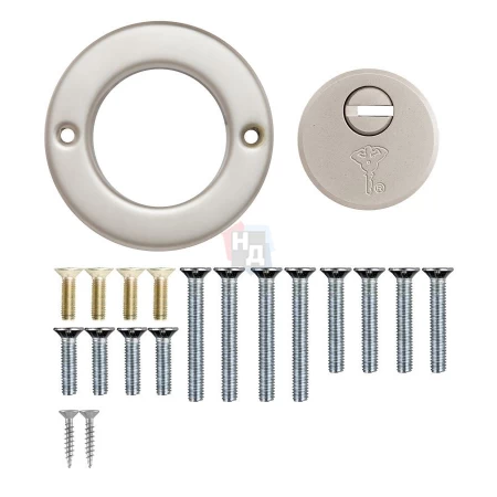 Броненакладка врезная Mul-T-Lock A507 ROUND внешняя никель сатин