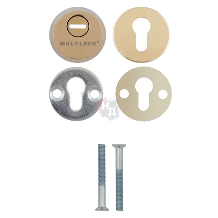 Броненакладка накладная Mul-T-Lock SL3 ROUND латунь полированная