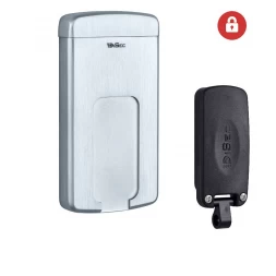 Броненакладка накладная Disec MG220MINI OVAL внешняя хром матовый (под сувальдный ключ)