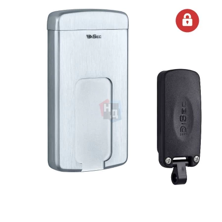 Броненакладка накладная Disec MG220MINI OVAL внешняя хром матовый (под сувальдный ключ)