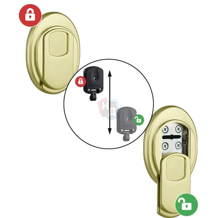 Броненакладка накладная Disec MG3551DM OVAL внешняя латунь pvd (под сувальдный ключ)