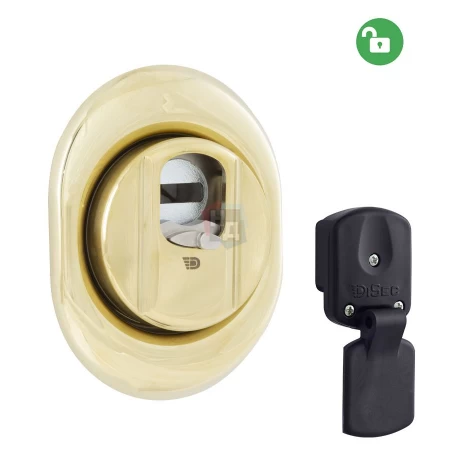 Броненакладка врезная Disec 4GN2MB OVAL внешняя латунь pvd