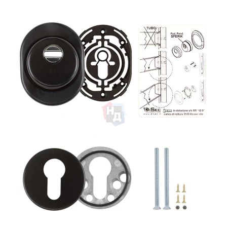 Броненакладка врезная Disec BDS16 Sferik OVAL+ROUND внешняя черный