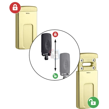 Броненакладка накладная Disec MG220MINI OVAL внешняя латунь pvd (под сувальдный ключ)