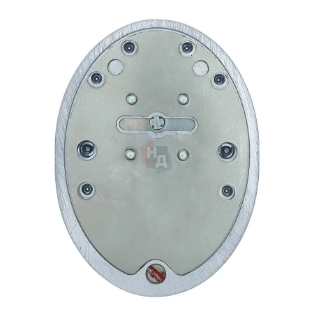 Броненакладка накладная Disec MG3551DM OVAL внешняя хром матовый (под сувальдный ключ)