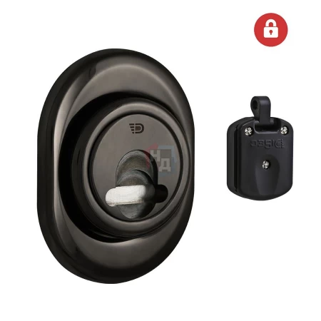 Броненакладка врезная Disec 3GDM OVAL внешняя черный (под сувальдный ключ)