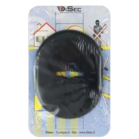 Декоративная накладка под сувальдный ключ Disec KT037 MATRIX OVAL черный крашенный (без шторки)
