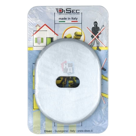 Декоративная накладка под сувальдный ключ Disec KT2703 LEVER KEY OVAL хром матовый (без шторки)