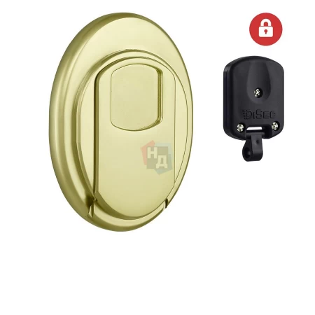 Броненакладка накладная Disec MG3551DM OVAL внешняя латунь pvd (под сувальдный ключ)