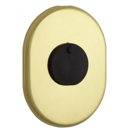Декоративная накладка под сувальдный ключ Disec KT088 MATRIX OVAL латунь полированная (со шторкой)