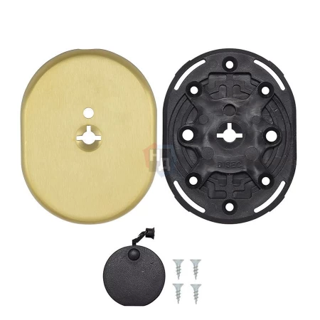 Декоративная накладка под ключ OMEGA Disec KT2140 OVAL латунь матовая (со шторкой)