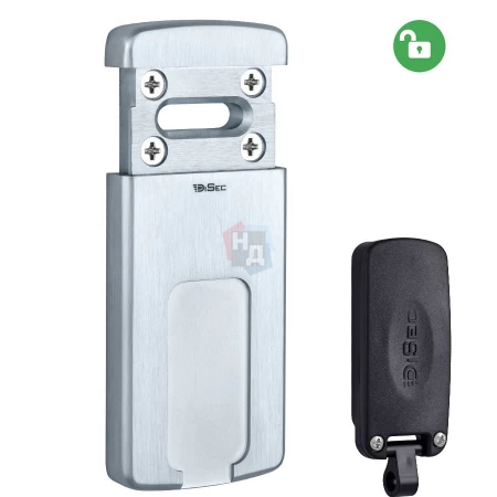 Броненакладка накладная Disec MG220MINI OVAL внешняя хром матовый (под сувальдный ключ)
