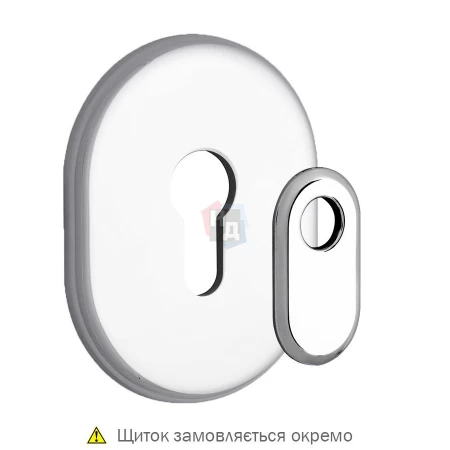 Декоративная накладка под цилиндр Disec A2427 OVAL хром полированный