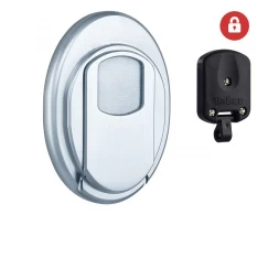 Броненакладка накладная Disec MG3551DM OVAL внешняя хром матовый (под сувальдный ключ)