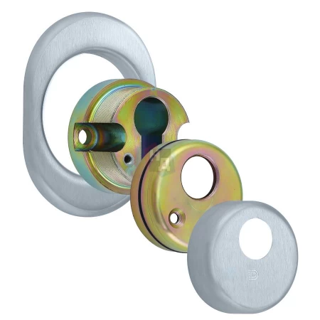 Броненакладка врезная Disec CD2100 Contro OVAL внутренняя хром матовый