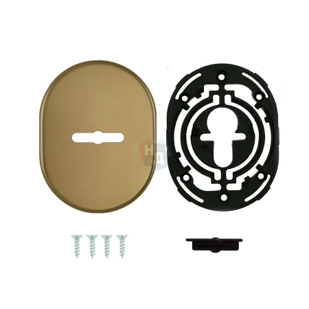 Декоративная накладка под сувальдный ключ Disec KT090 MATRIX OVAL бронза pvd (со скрытой шторкой)