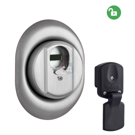 Броненакладка врезная Disec 4G2MB OVAL внешняя нержавеющая сталь