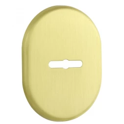 Декоративная накладка под сувальдный ключ Disec KT090 MATRIX OVAL латунь матовая (со скрытой шторкой)